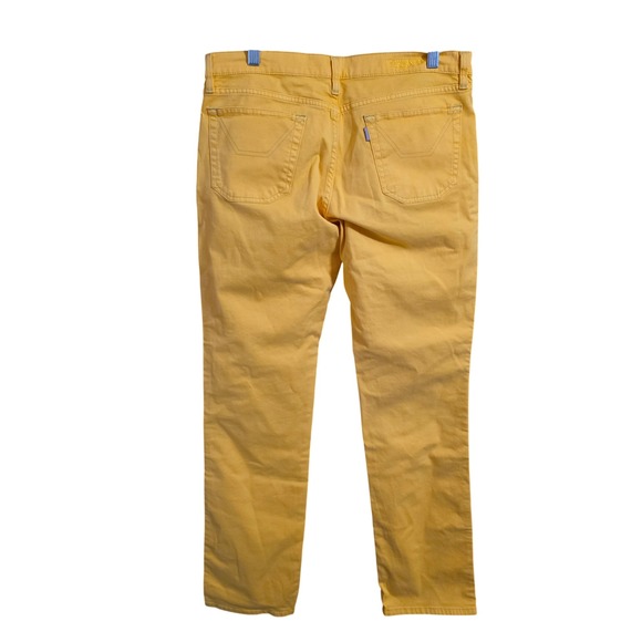 Jeckerson Donna Ochre Yellow Gabardine Comfort Pants Golf Italy Size 32 NEW - Picture 4 of 4